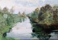 Gražina Vitartaitė, „Nevėžio vakaras“, 2016, 70 x 100, aliejus, drobė
